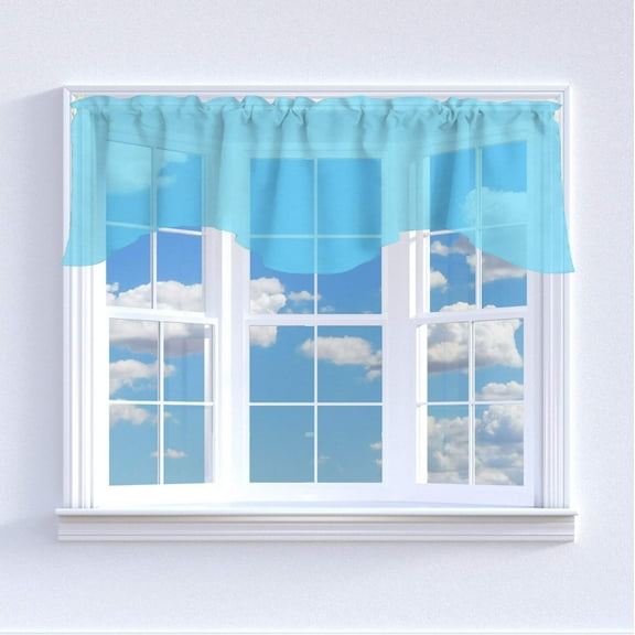 Sheer Tinted Organza Solid Scalloped Window Valance 58" Wide / 20" Tall