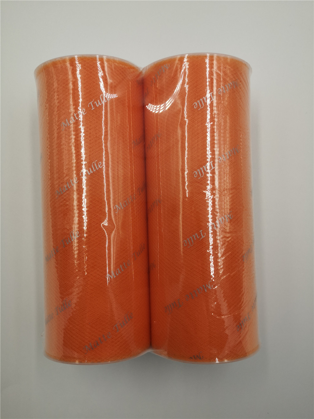 Fuzhou Unbrand 6inch 25Yd Orange Matte Tulle Fabric,100% Polyester by the Bolt
