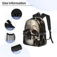 thumbnail image 5 of Lsque Gold Pattern Skull Classic Casual Backpack - Large Capacity Water-Resistant Backpack for School, Work, Travel, and Outdoor Activities, 5 of 8