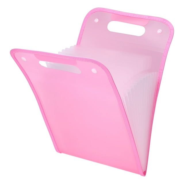 Uxcell Organizador de Archivos en Acordeón de 13 Bolsillos, Folder Expandible Portátil con Etiquetas de Índice Clasificadas para Trabajadores de Oficina, Rosa