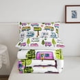 thumbnail image 5 of Catabedysis Happy Camping Full Size Comforter Sets For Girls,Colorful Camper Pattern Bedding Comforter Set,Multicolor,Reversible,3 Pieces,1 Comforter and 2 Pillowcases, 5 of 7