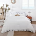 thumbnail image 2 of SPRINDAY Queen Size Comforter Set For Adult, 3 Piece Ruffle White Comforter Sets All Season, 2 of 8