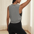 thumbnail image 3 of Workout Tops for Women Summer Crewneck Sleeveless Athletic Yoga Crop Tank Tops Loose Gym Backless Muscle Tank Racerback Tank Tops, 3 of 5