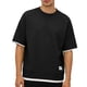 thumbnail image 3 of Ceisia Men's Loose Fit Fake Two-Piece T-shirt Waffle Knit Short Sleeve Round Neck Casual Daily Summer Fall Tee Tops Black L Gifts, 3 of 8