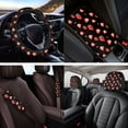 thumbnail image 4 of Yuyamidu 14 PCS Strawberry Car Seat Covers Set with Steering Wheel Cover Black Seat Belt Covers Car Armrest Cover Cushion Headrest Covers Keychain Coasters for SUV Truck, 4 of 7