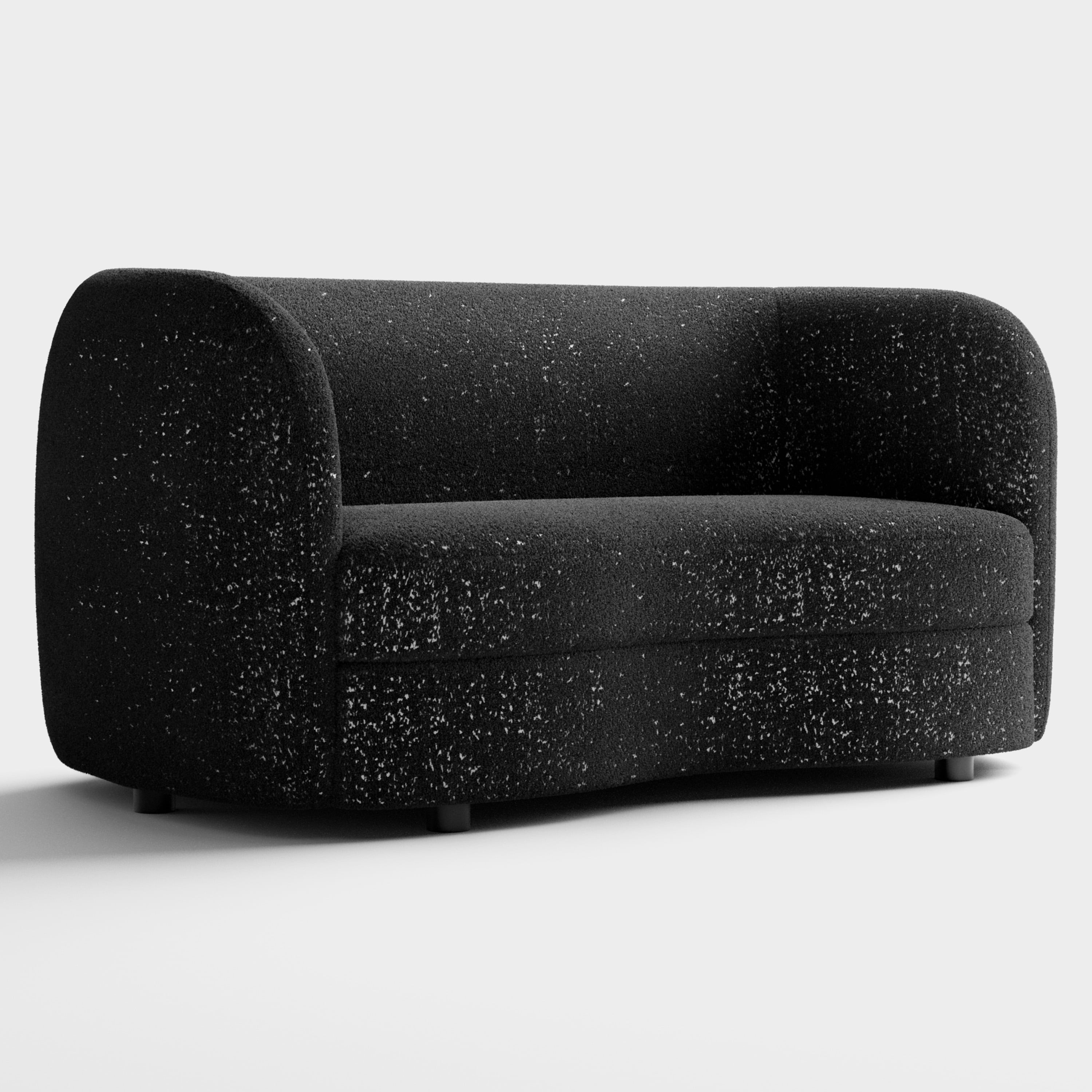 Furniture of America Sonya Tuxedo Style Upholstered Boucle Fabric Black Loveseat
