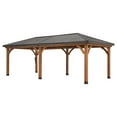thumbnail image 2 of Backyard Discovery Barrington 24' x 12' Cedar Wood Gazebo, Galvanized Steel Roof, PowerPort, 2 of 13