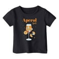 thumbnail image 4 of PMVFHDE Hauts pour Fille Tendance Manches Courtes Tunique Manches Courtes pour Sortir Carnaval Enfants Imprimé Col Rond T-Shirt Manches Courtes Noir, 6-7 Ans, 4 of 4