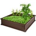 thumbnail image 1 of Gymax 48.5'' Raised Garden Bed Square Plant Box Planter Flower Vegetable Brown, 1 of 10