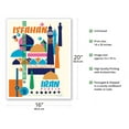 thumbnail image 2 of Isfahan Iran - Persia - Vintage Travel Poster by Houshang Kazemi c.1967 - Fine Art Matte Paper Print (Unframed) 16x20in, 2 of 4