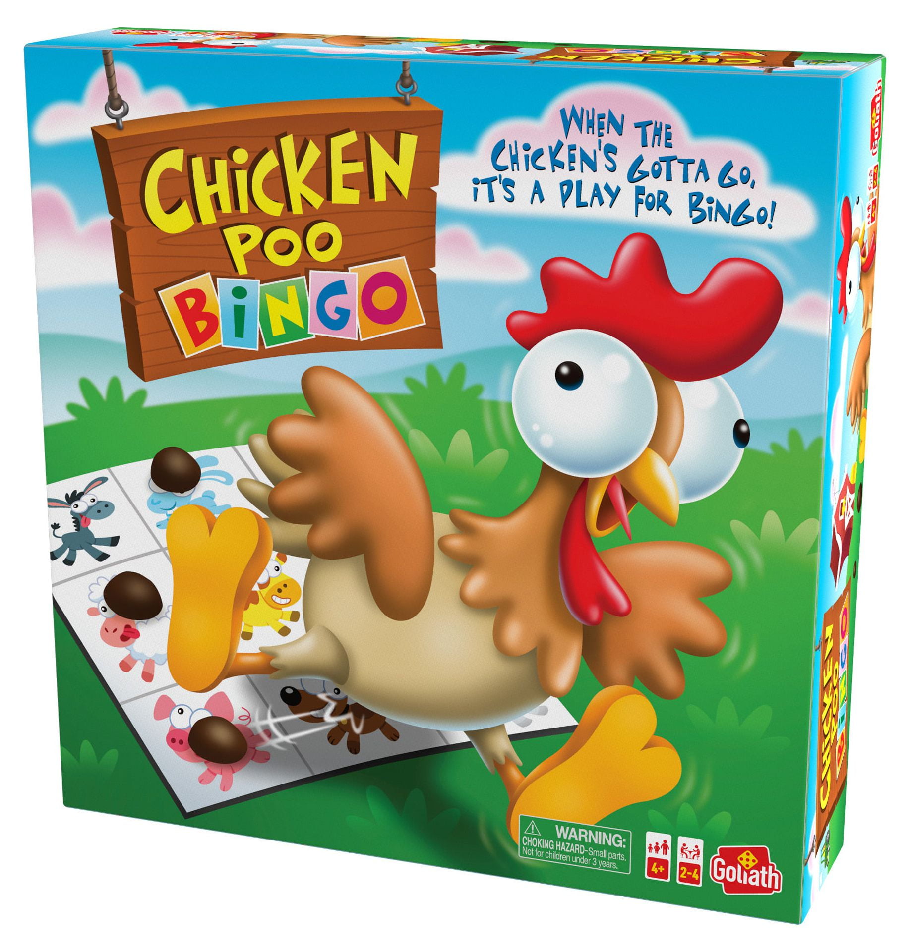 Goliath Chicken Poo Bingo Game - Wind-up Novelty Chicken Drops Poos on  Bingo Game Board for Children Ages 4 and Up - Walmart.com