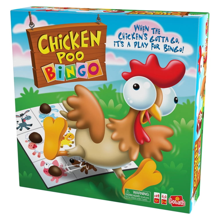 Goliath Chicken Poo Bingo Game - Wind-up Novelty Chicken Drops