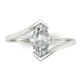 thumbnail image 2 of 1 ct Brilliant Marquise Cut VVS1 White Sapphire 14k White Solid Gold Solitaire Wedding Bridal Anniversary Engagement Ring size 10.75, 2 of 7