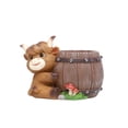 thumbnail image 2 of Brown Resin Upland Cow Planter Pot, Cute Animal Shaped Decorative Flowerpot for Indoor Plants and Desktop Organization, 2 of 6