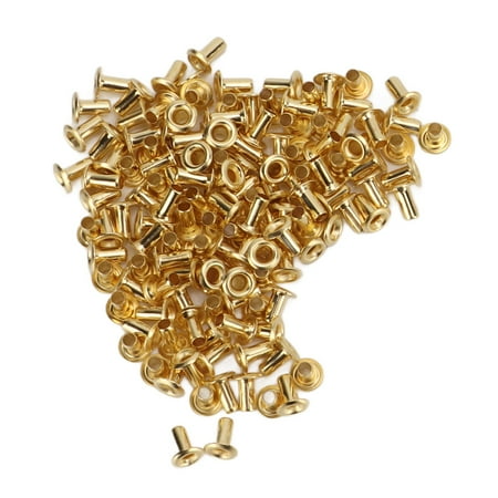 

ANGGREK 500 Pcs Hollow Rivets DIY Through Hole Brass Decorative Hollow Rivets Copper Air Eye Buckles Brass Eyelets Hollow Rivets