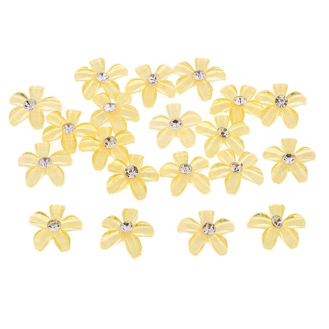 20 flores Flatback Button Rhinestone adornos para boda amarillo Sunnimix Rhinestones de Flatback de flores