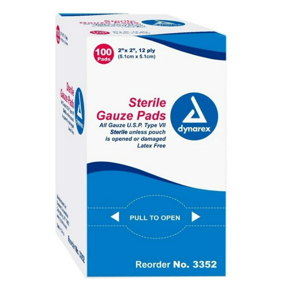 Dynarex 3352 Gauze Pad Sterile 1'S 2X2 12 Ply 24/100 (2400/Case