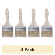 (4 pack) Unbranded Natural Bristle Flat 3-in. Chip Paint Brush for Crafts, Paint, Resin and Glue projects