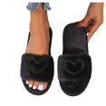 thumbnail image 5 of NOKIO Women's Fuzzy Open Toe Slippers Soft Plush House Shoes for Women Comfortable S𝗅ip On Flat Shoes Lightweight Indoor Ladies Slides Winter Casual Bedroom Footwear, 5 of 5