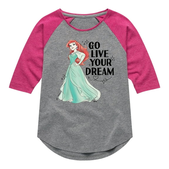 Disney Princess - Go Live Your Dream - Toddler & Youth Girls Raglan Graphic T-Shirt