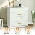 SUGIFT 4 Drawer Wood Dresser for Bedroom, White