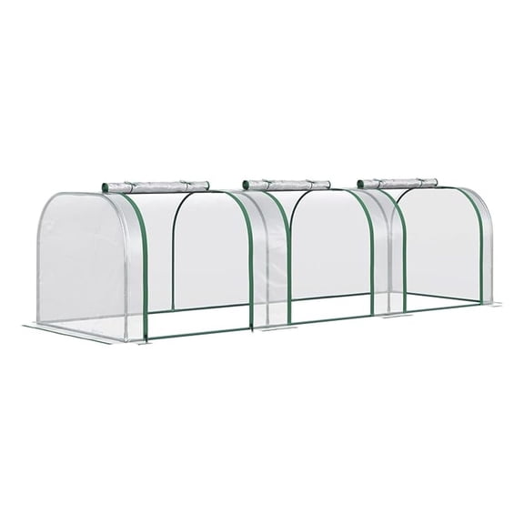 SONGMY 10' x 3' x 2.5' Mini Greenhouse, Portable Tunnel Green House with Roll-Up Zippered Doors, UV Waterproof Cover, Steel Frame, Clear
