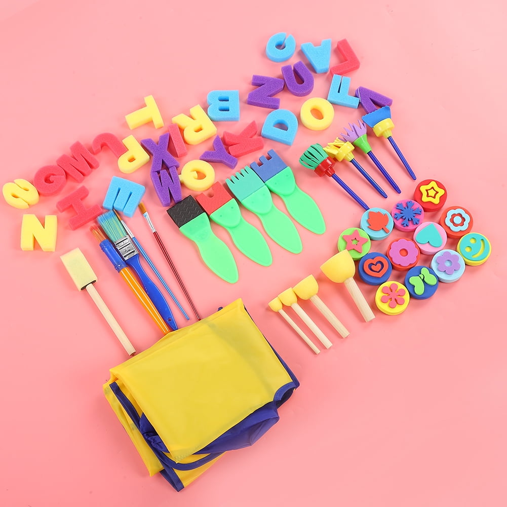Foam Brushes, 57Pcs Sponge Paint Brushes Toy, Brushes Letters Kits