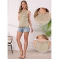 thumbnail image 2 of DARING DIVA Women's Casual Crew Neck Sleeveless Sweater Vest Beach Top S Khaki, 2 of 6