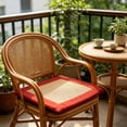 thumbnail image 5 of AYktou Mugwort Floss Cooling Rattan Chair Cushions, 16.5×16.5 Inch Summer Breathable Chair Mat Car Seat Cushion with Embroidered Edge Trimming, Non-Slip Comfortable Seat Pad for Dining Office Chairs, 5 of 7