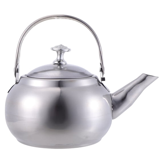 Metal Tea Kettle, Stainless Steel Stovetop Teakettle, 7x5.7 inch Compact Water Teapot,Fast Boil, with Cool Touch Handle, Durable Household Pot for Daily Hot Water Tea Brewing,Silver