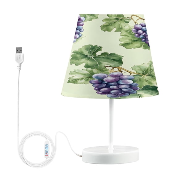 Ryvnso LED Bedside Table Lamp Grape Leaves Bedroom Desk Lamps Nightstand Lampshade M
