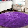 thumbnail image 2 of Latepis Round Area Rugs 6ft Washable Fur Rugs for Bedroom Purple Faux Sheepskin Rug Fluffy Shag Rug for Living Room Nursery Soft Shaggy Rug Dorm Room Decor, 2 of 5
