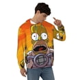thumbnail image 4 of Simpsons Men's Hoodie With Color Drawstrings Sweatshirt Hooded Pullover Print Winter Coat Jacket Medium, 4 of 9