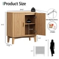 thumbnail image 3 of FANRAL 30" Wide Fluted Sideboard Buffet Cabinet with 2 Doors,Adjustable Shelves,X-Shaped Base Mid Century Modern Storage for Kitchen Living Room Dining Room,Natural Oak Storage Cabinet, 3 of 8