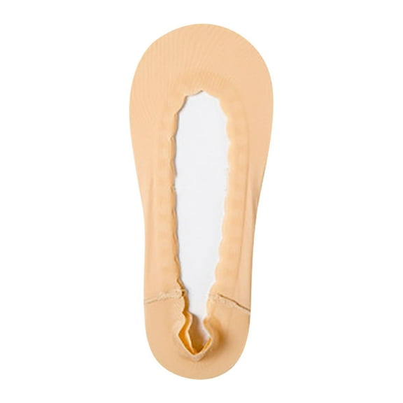 ZACPNCV Women Nylon Ultra Low Cut Non-Slip Thin Liner Socks Invisible Hidden Socks for Flats Beige Free Size