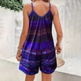 thumbnail image 2 of MORTTIC Women's Off-Shoulder Pockets Sleeveless Loose Jumpsuit Breathable Summer Beach Romper for Vacation Dark Blue，M, 2 of 5