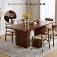 thumbnail image 5 of Hawsaiy Dining Table Set for 6, 78" Farmhouse Dining Table with 6 Upholstered Dining Chairs, Large Kitchen Table Set with Thick Waterproof Top & Metal Leg Chairs for Dining Room(Walnut + Black), 5 of 8