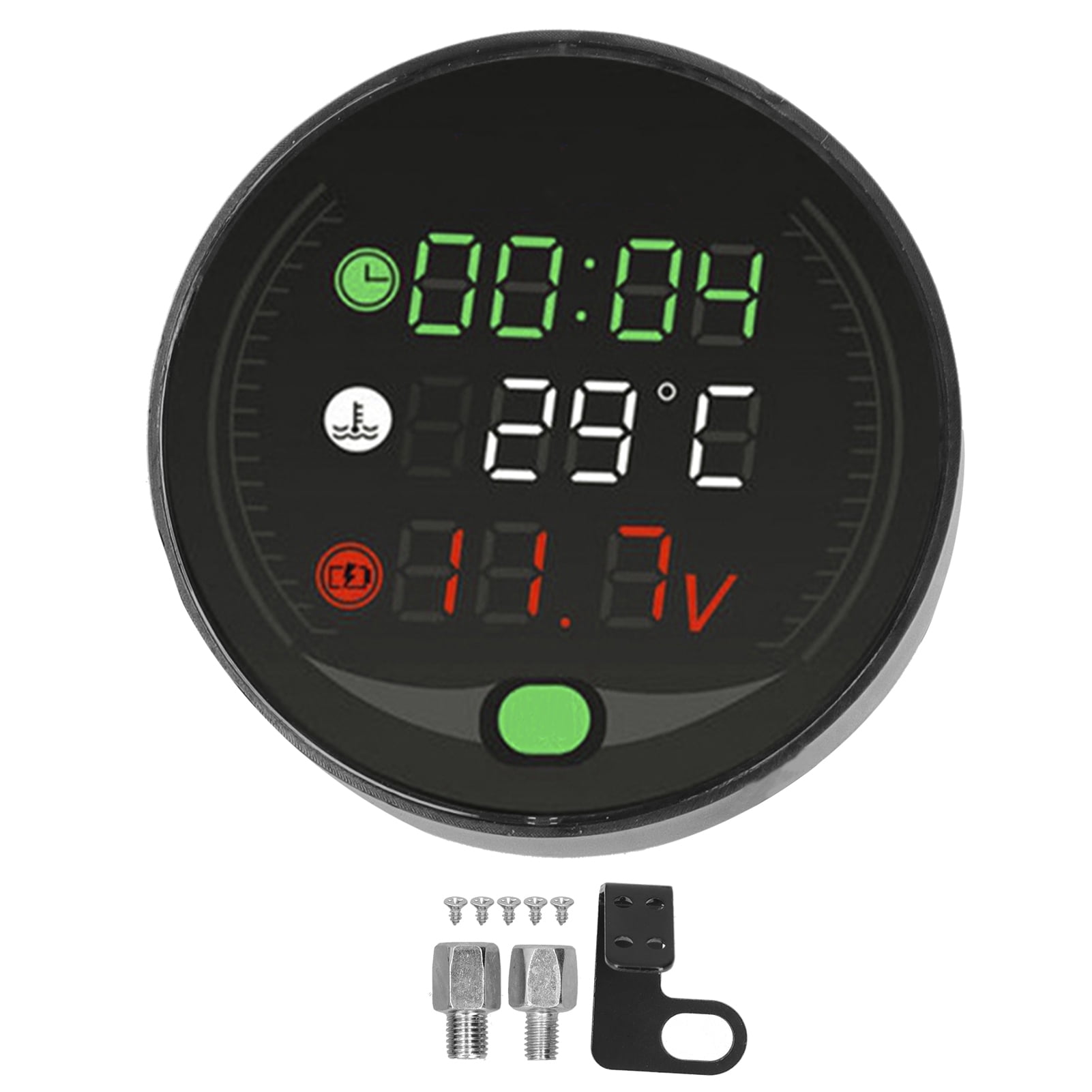 Water Temperature Meter 9-24V Universal LED Digital Display Motorcycle Water Temperature Meter USB Rechargable Time Voltmeter 
