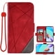 thumbnail image 1 of Asuwish - Funda tipo cartera compatible con iPhone 5/5S/SE 2016, de piel sintética, con tarjetero, correa para la muñeca, para i 5SE 1 1.ª generación, A1662, A1723, color rojo, 1 of 5