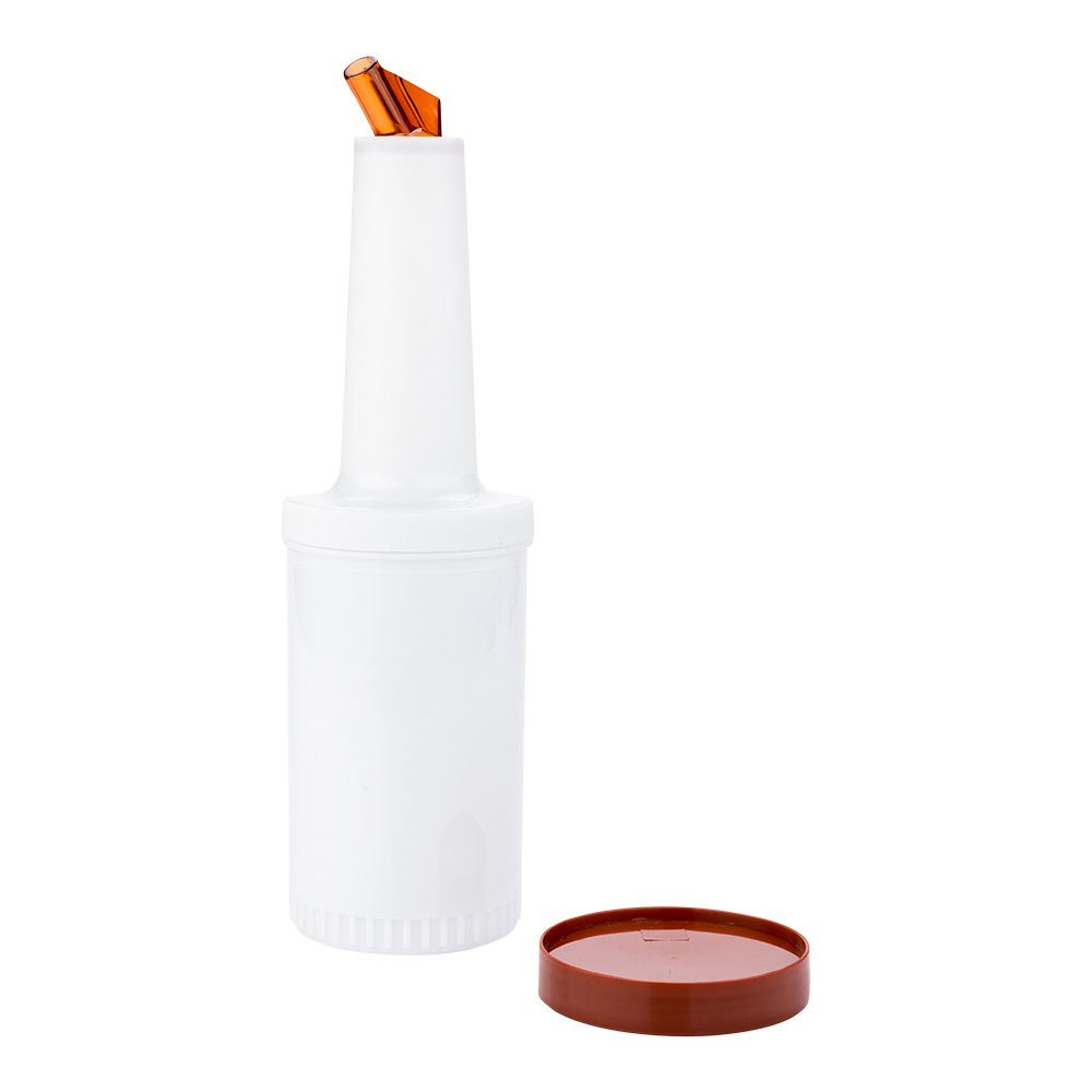 Bar Lux 1 qt Plastic Quick Pour Storage Container Bottle with Brown
