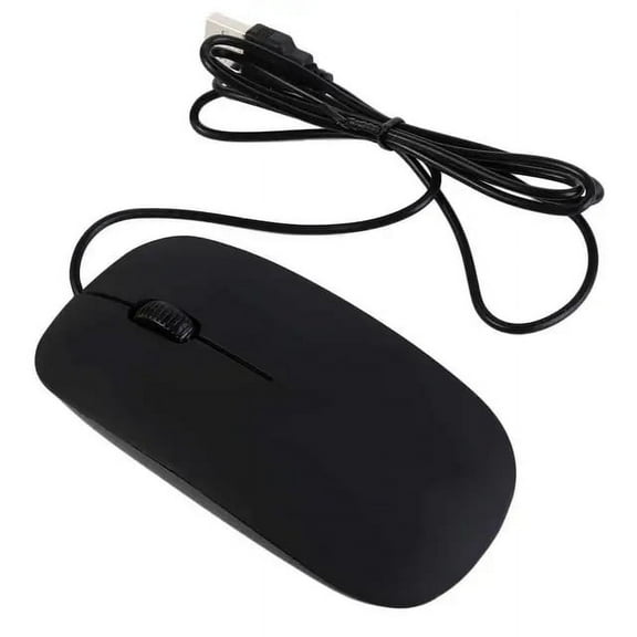 Computer Mouse Black Wired Optical USB For Windows OS/Mac iOS PC Laptop Desktop