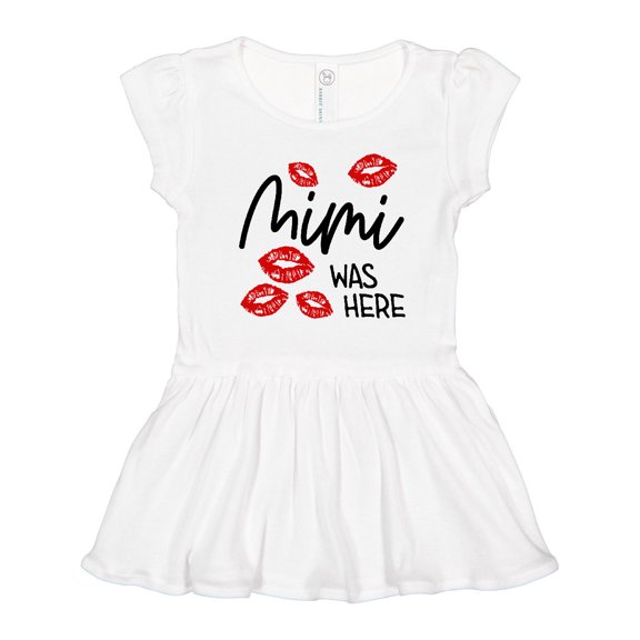 Inktastic Mimi Was Here Red Kisses Girls Toddler Dress