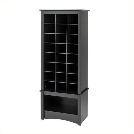 Bowery Hill Tall 24 Cubby Shoe Cabinet In Black Walmart Com