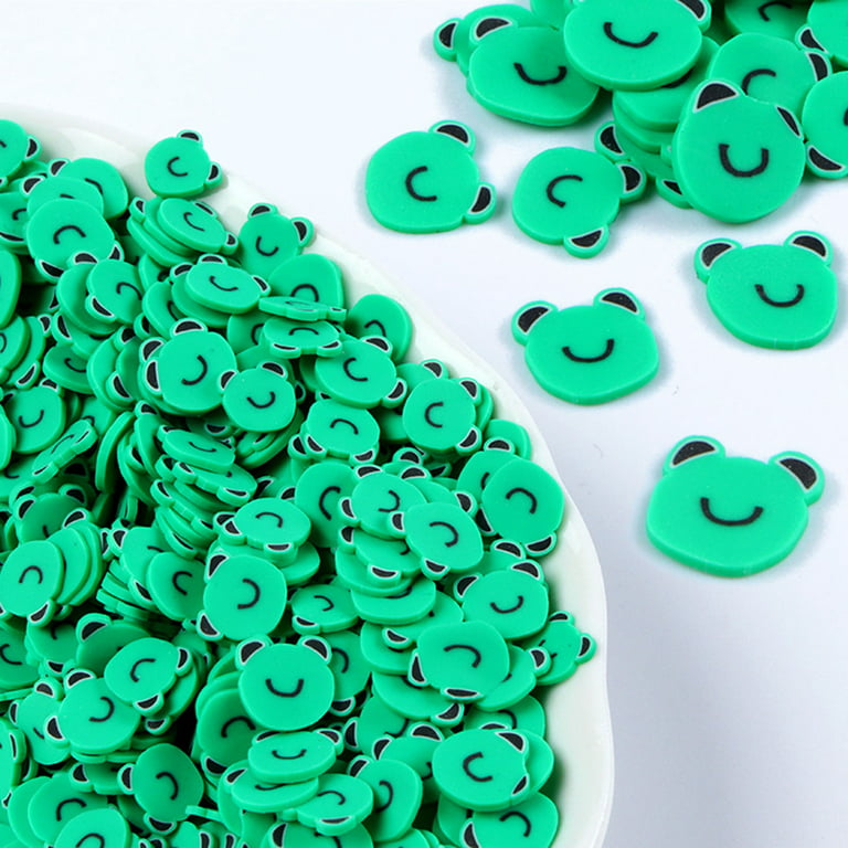 ZPAQI 10g Frog Polymer Clay Slices Green Frog Fimo Slices Sprinkles Polymer  Clay Slices for Slime and Nail Art Decoration 