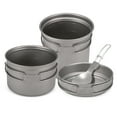 thumbnail image 2 of Cookware Camping Titanium Cookware Set 1000ml 750ml Pot Pan Spoon Set for Outdoor Camping Hiking Backpacking Picnic Cooking Equipment, 2 of 7