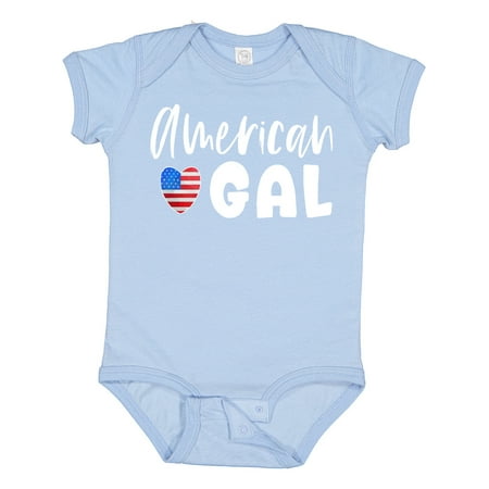 

Inktastic 4th of July American Gal with Heart Flag Gift Baby Girl Bodysuit