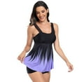 thumbnail image 6 of vigerkar Womens Plus Size Tankini Swimsuit Two Piece Bathing Suits Flowy Swim Tops with Boy Shorts Purple, M, 6 of 9