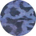 thumbnail image 1 of Ahgly Company Indoor Round Abstract Blue Abstract Area Rugs, 3' Round, 1 of 6