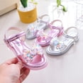 thumbnail image 2 of Sandalias de Disney para niñas, nuevos zapatos de princesa a la moda con diamantes de imitación de dibujos animados para niños, lazo de fondo suave, Frozen Elsa, plantilla de 21,8 cm Gao Jinjia LED, 2 of 2