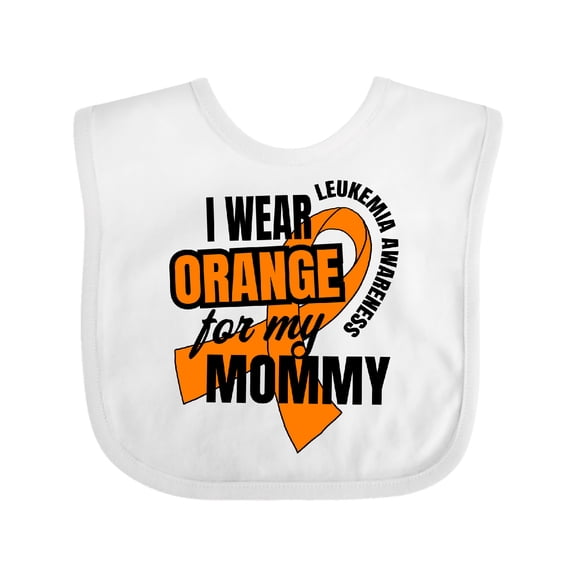 Inktastic I Wear Orange For My Mommy Leukemia Awareness Boys or Girls Baby Bib